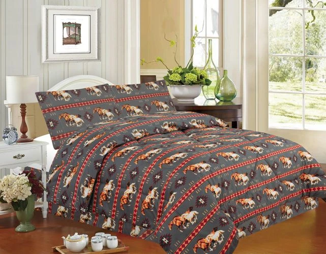 QUEEN Running Horse Design Bed Set