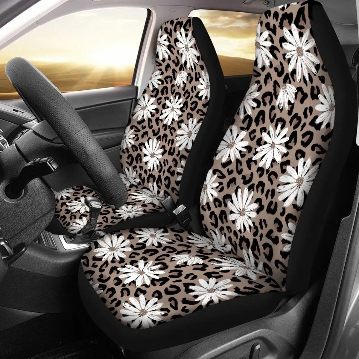 Leopard Daisy 3 Piece Auto Set - Image 2