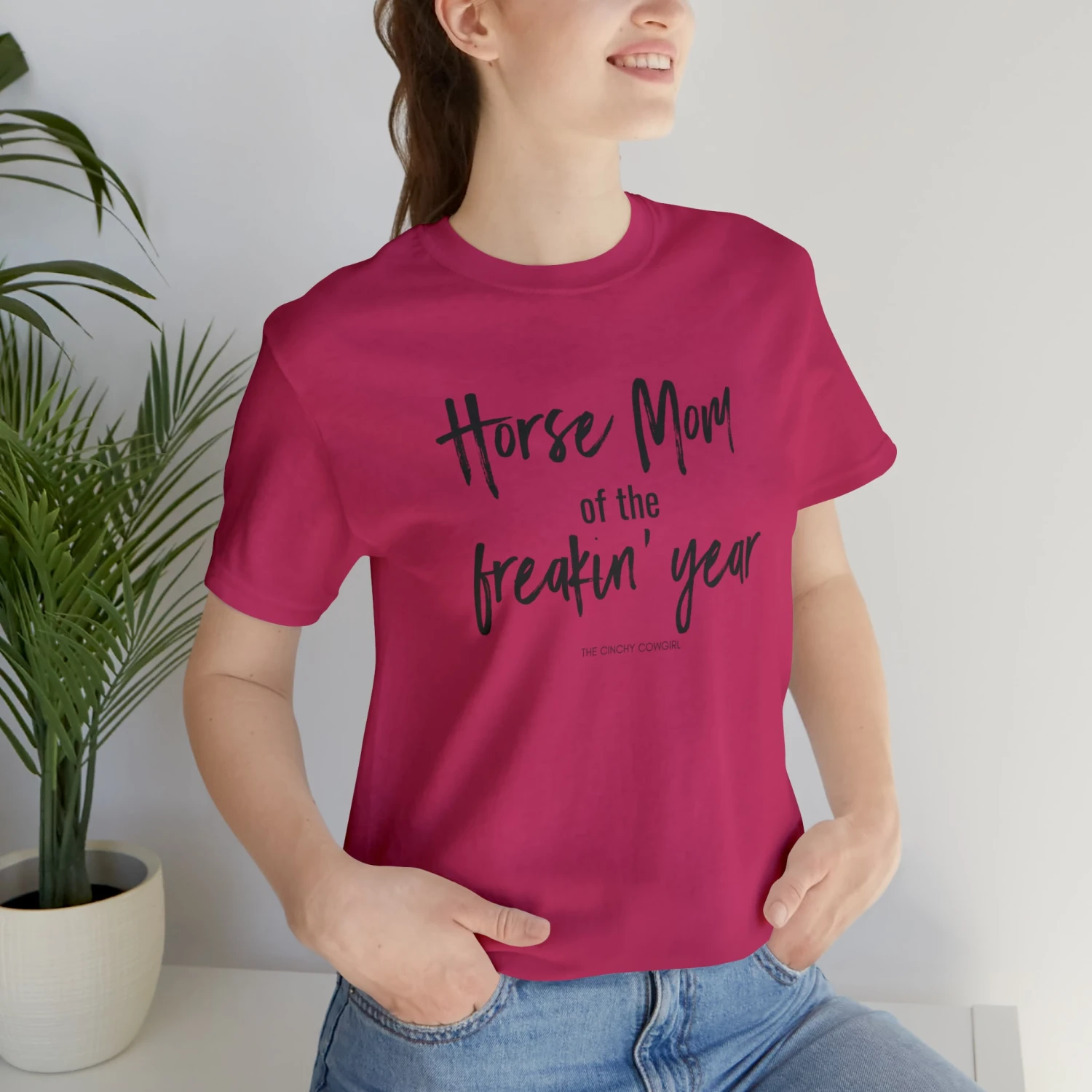 Horse Mom Of The Freakin' Year Short Sleeve Tee - Image 4