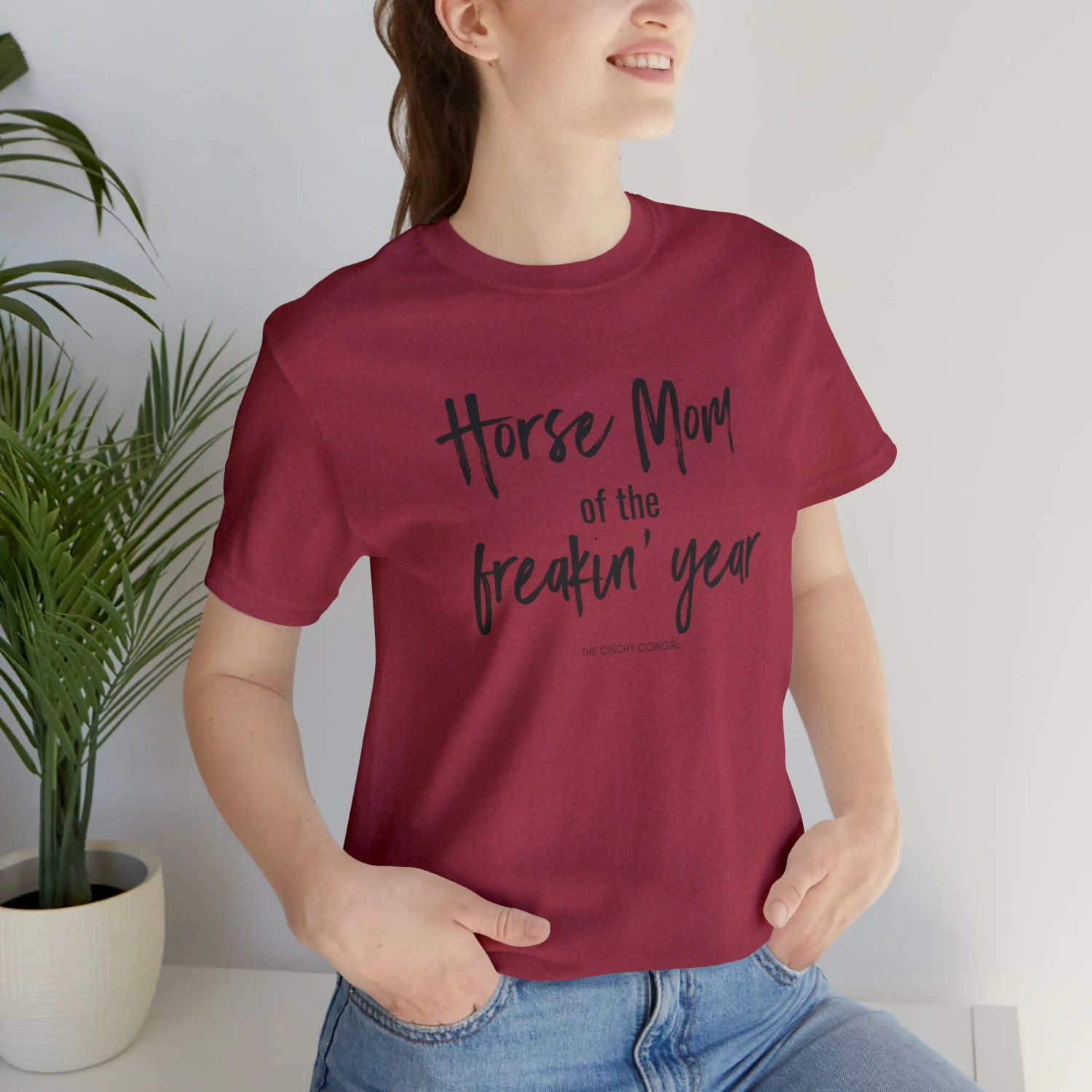 Horse Mom Of The Freakin' Year Short Sleeve Tee - Image 5