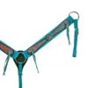Turquoise Nylon Crocodile Overlay Headstall Set