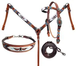 Thunderbird Beaded Headstall Set