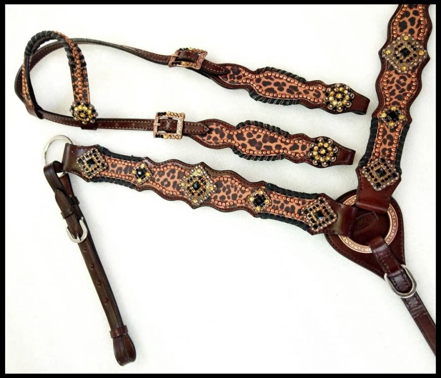 Cheetah & Jeweled Headstall Set - Image 2