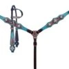Cheetah Overlay & Teal Accent Headstall Set