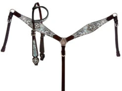 Snakeskin Inlay One Ear Headstall Set