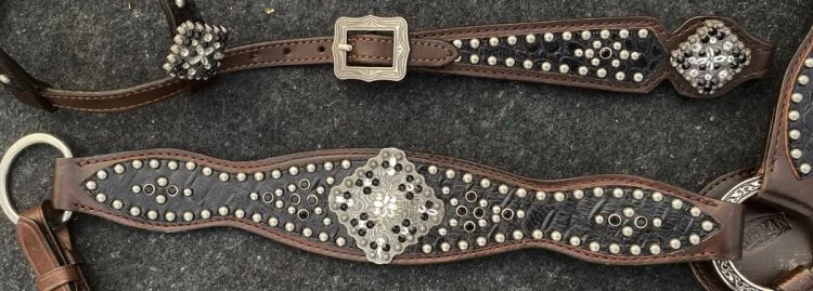 Gator Print Inlay One Ear Headstall Set - Image 3