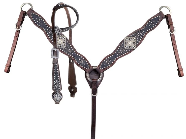 Gator Print Inlay One Ear Headstall Set