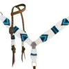 PONY One Ear Blue & White Corded Headstall Set