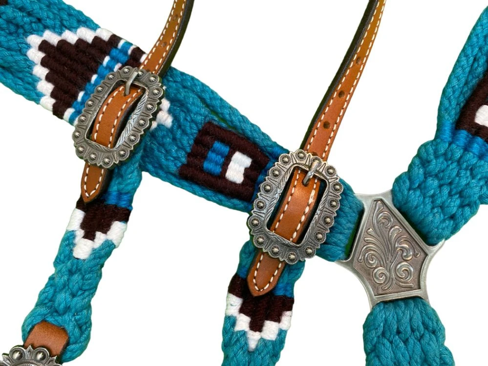PONY One Ear Blue Corded Headstall Set - Image 2