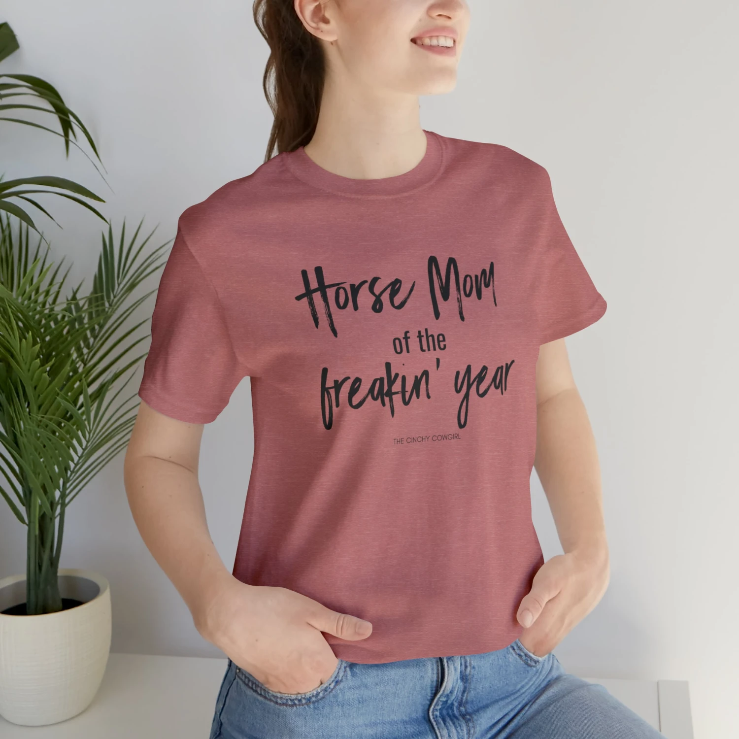 Horse Mom Of The Freakin' Year Short Sleeve Tee - Image 15