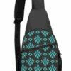 Black & Turquoise Aztec Sling Bag