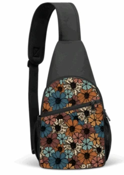 Retro Floral Cow Sling Bag