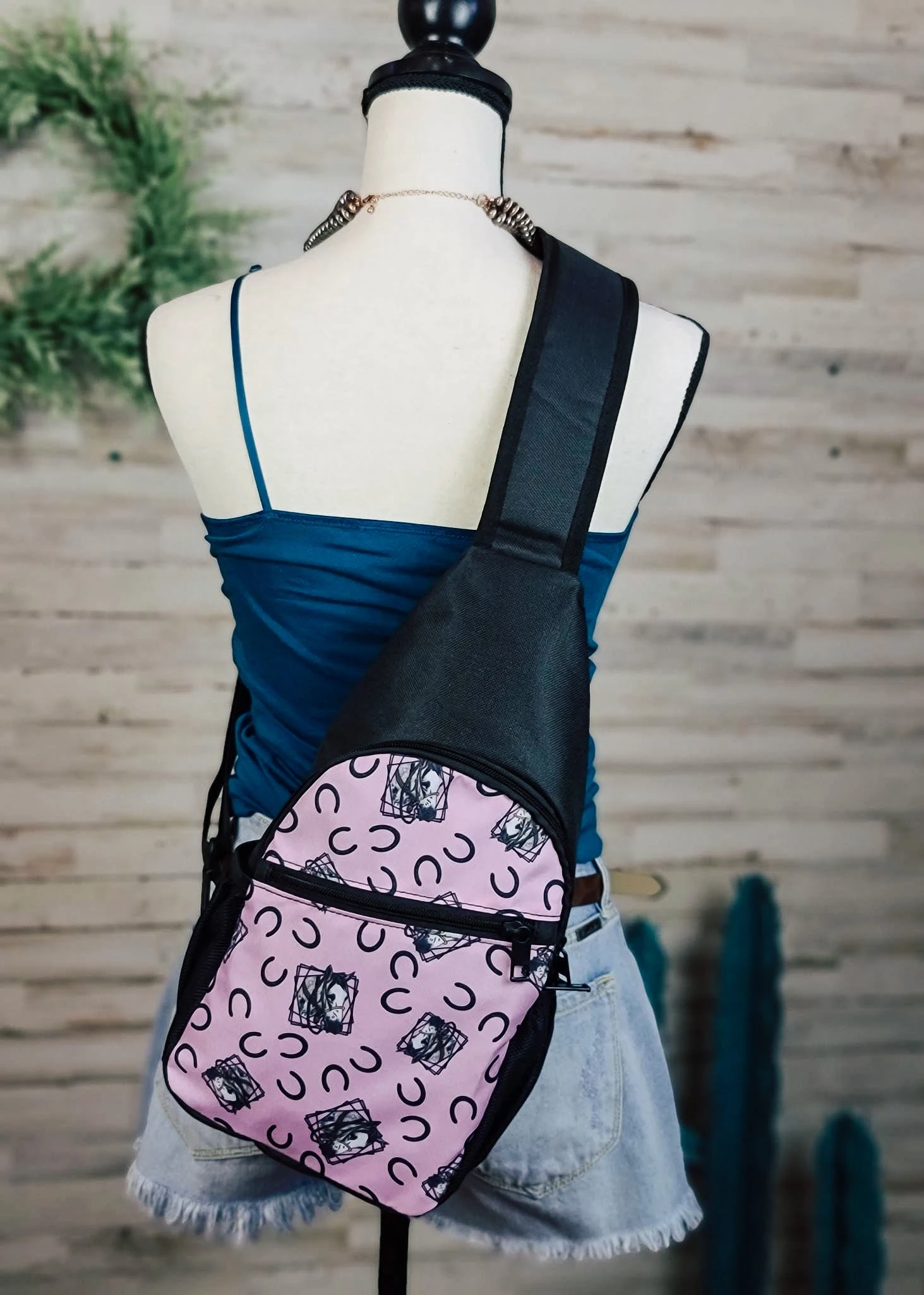 Lilac Gray Horse Sling Bag - Image 3