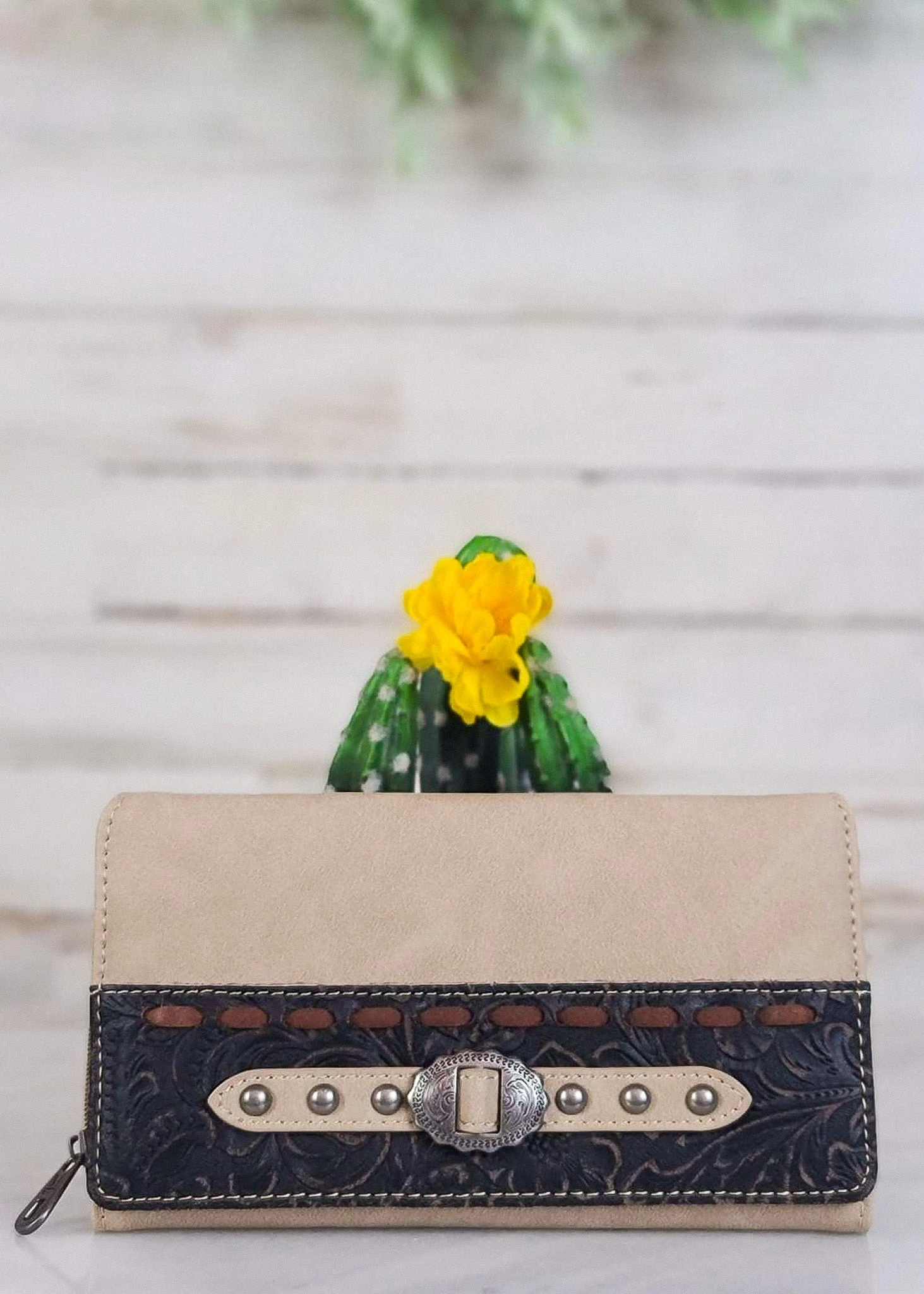 Tan Whip-Stitch Wallet