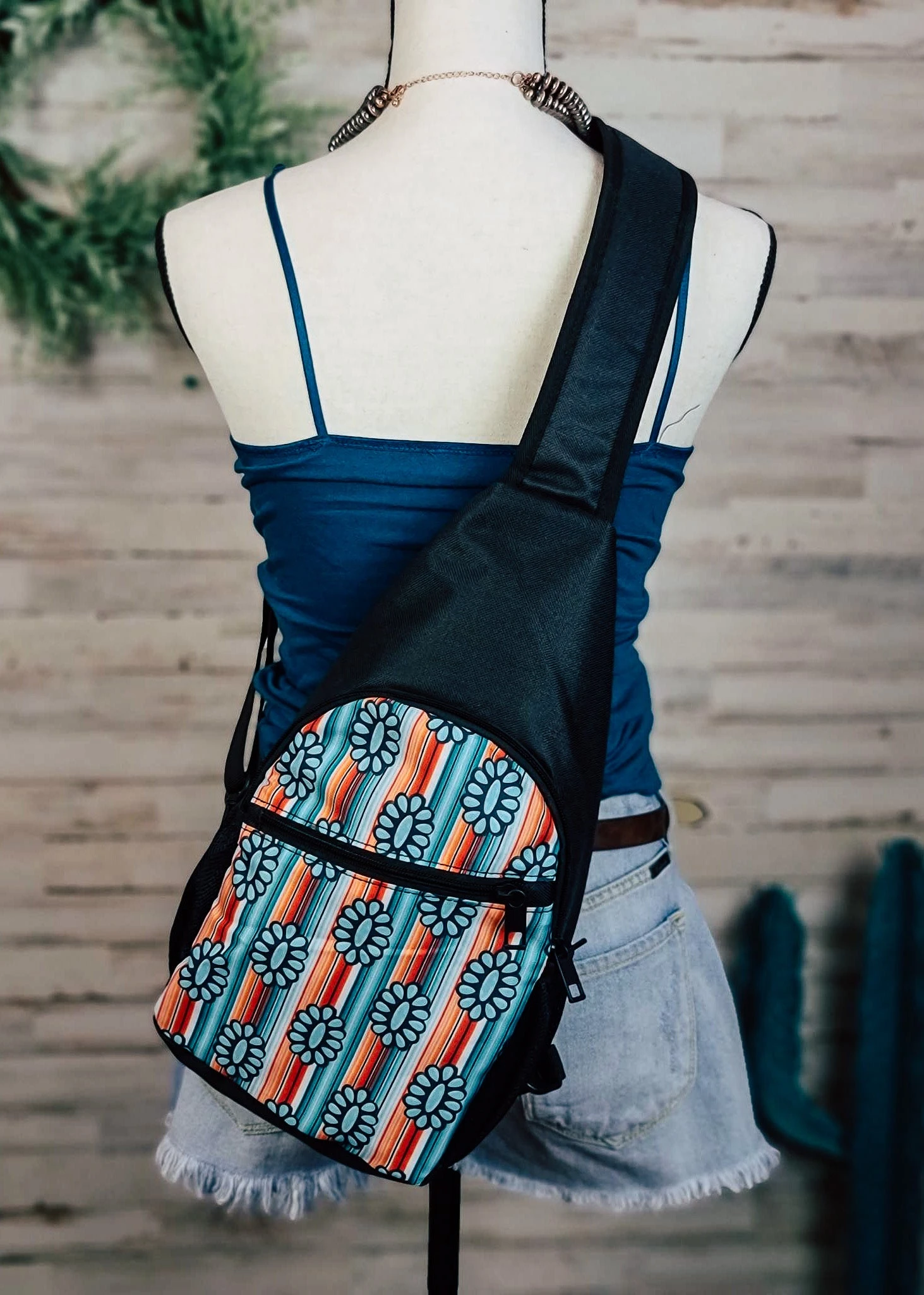 Serape Squash Blossom Sling Bag - Image 3