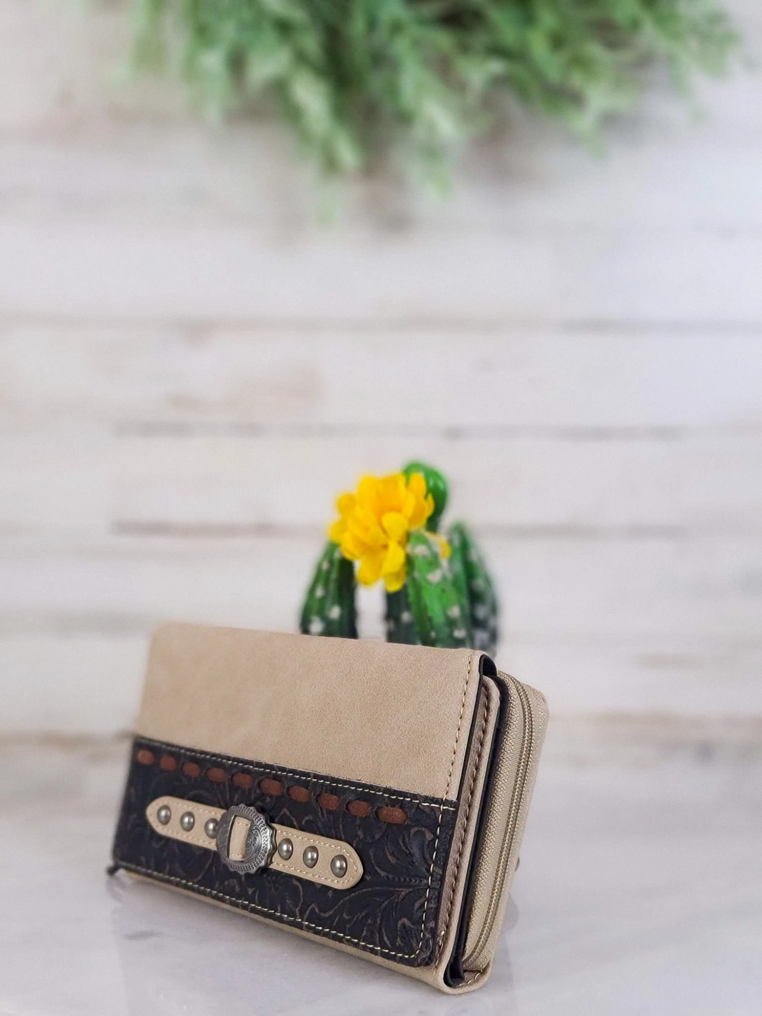 Tan Whip-Stitch Wallet - Image 2