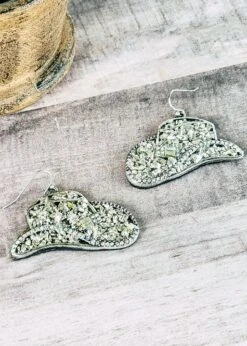 Sparkle Cowgirl Hat Earrings