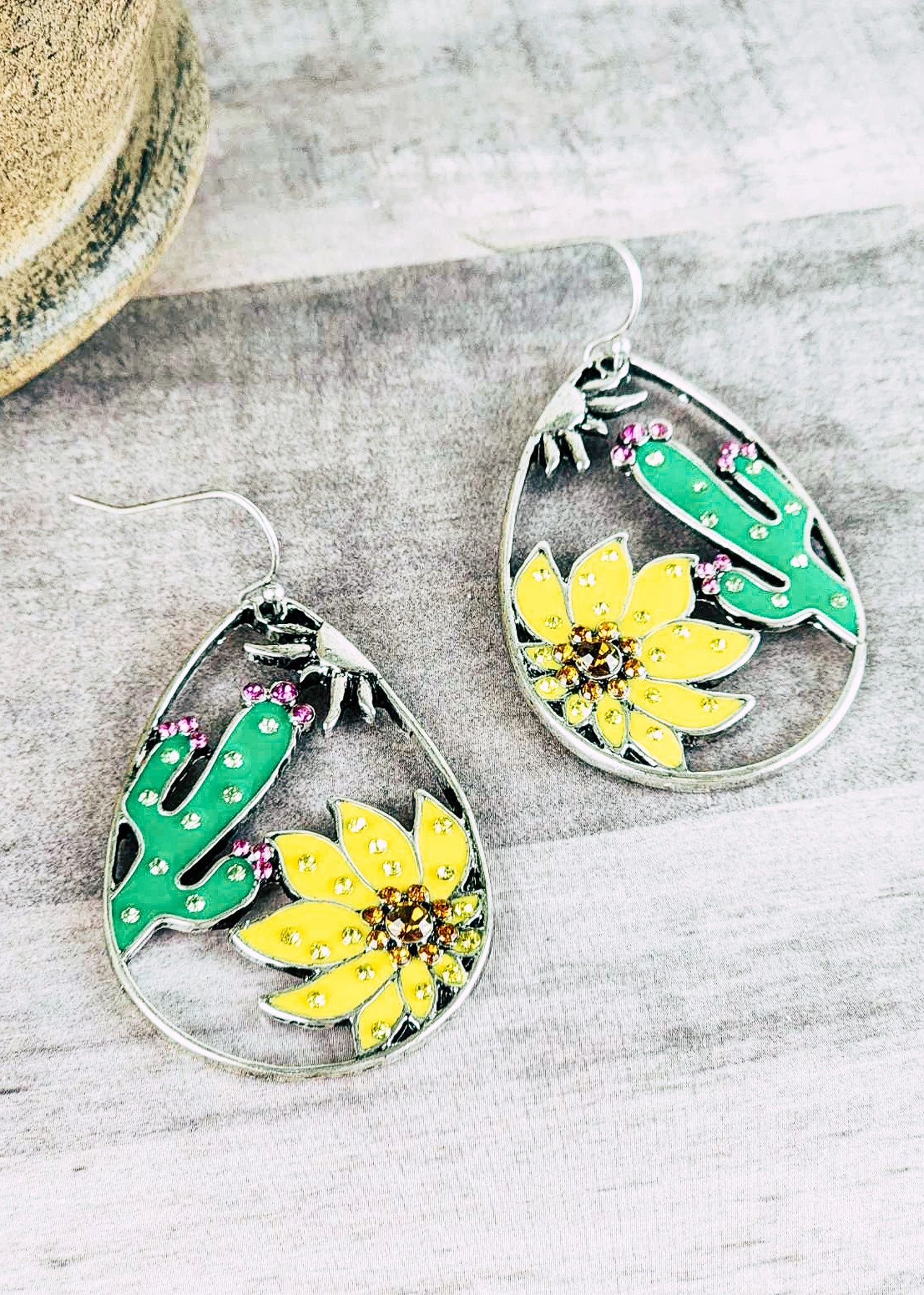 Sunflower & Cacti Earrings - Image 3
