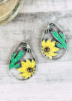 Sunflower & Cacti Earrings