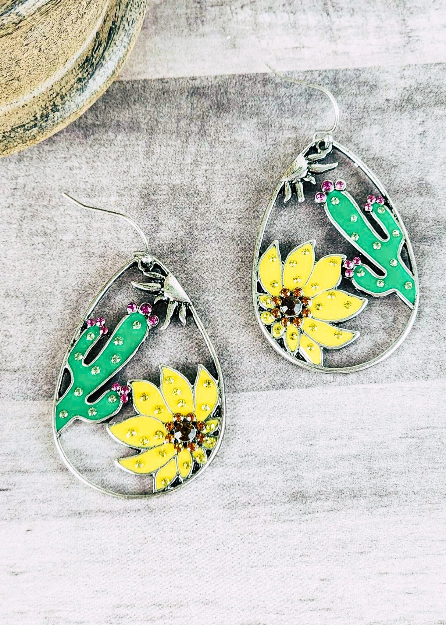 Sunflower & Cacti Earrings