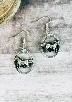 Wild Horses Oval Earrings