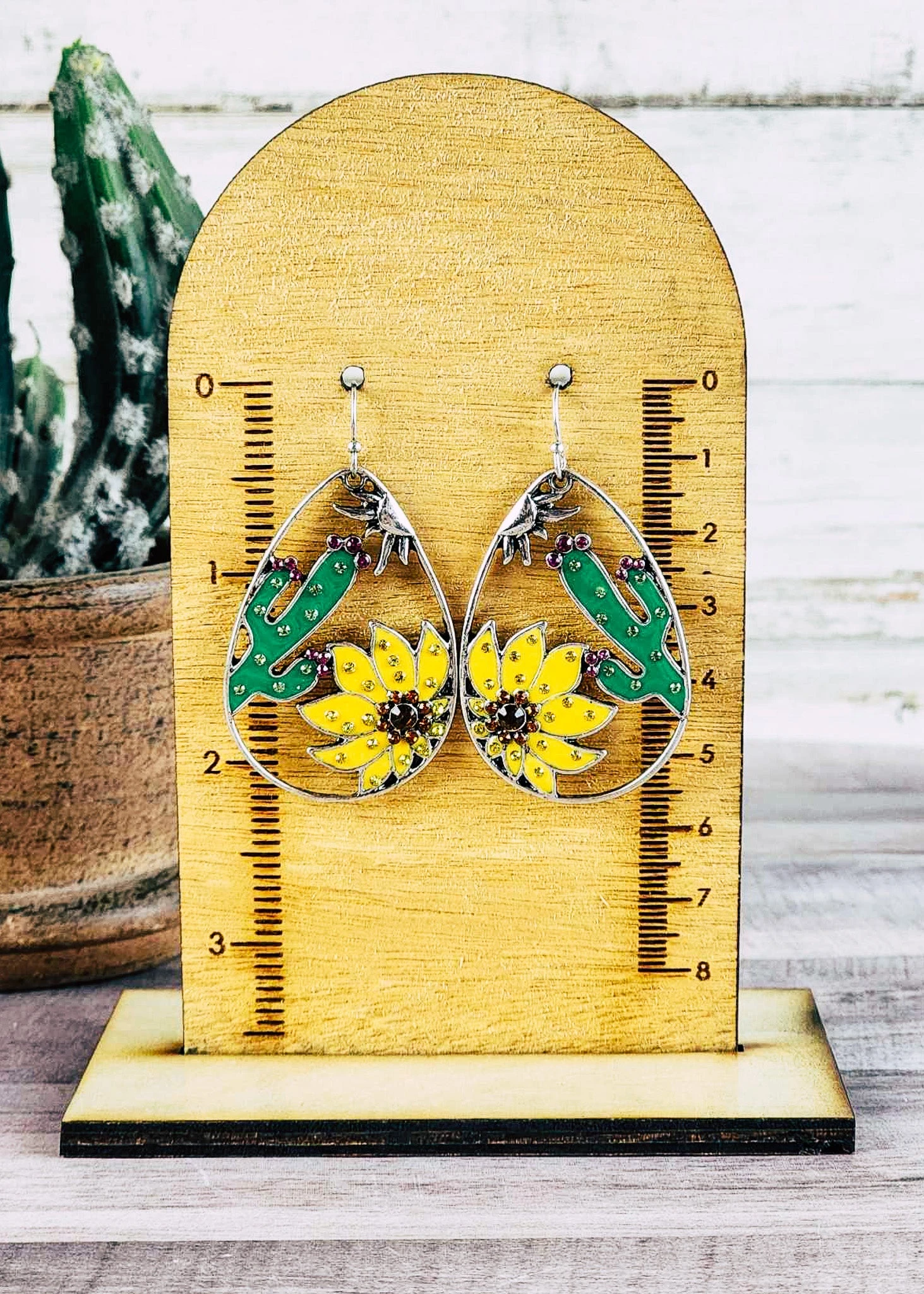 Sunflower & Cacti Earrings - Image 2