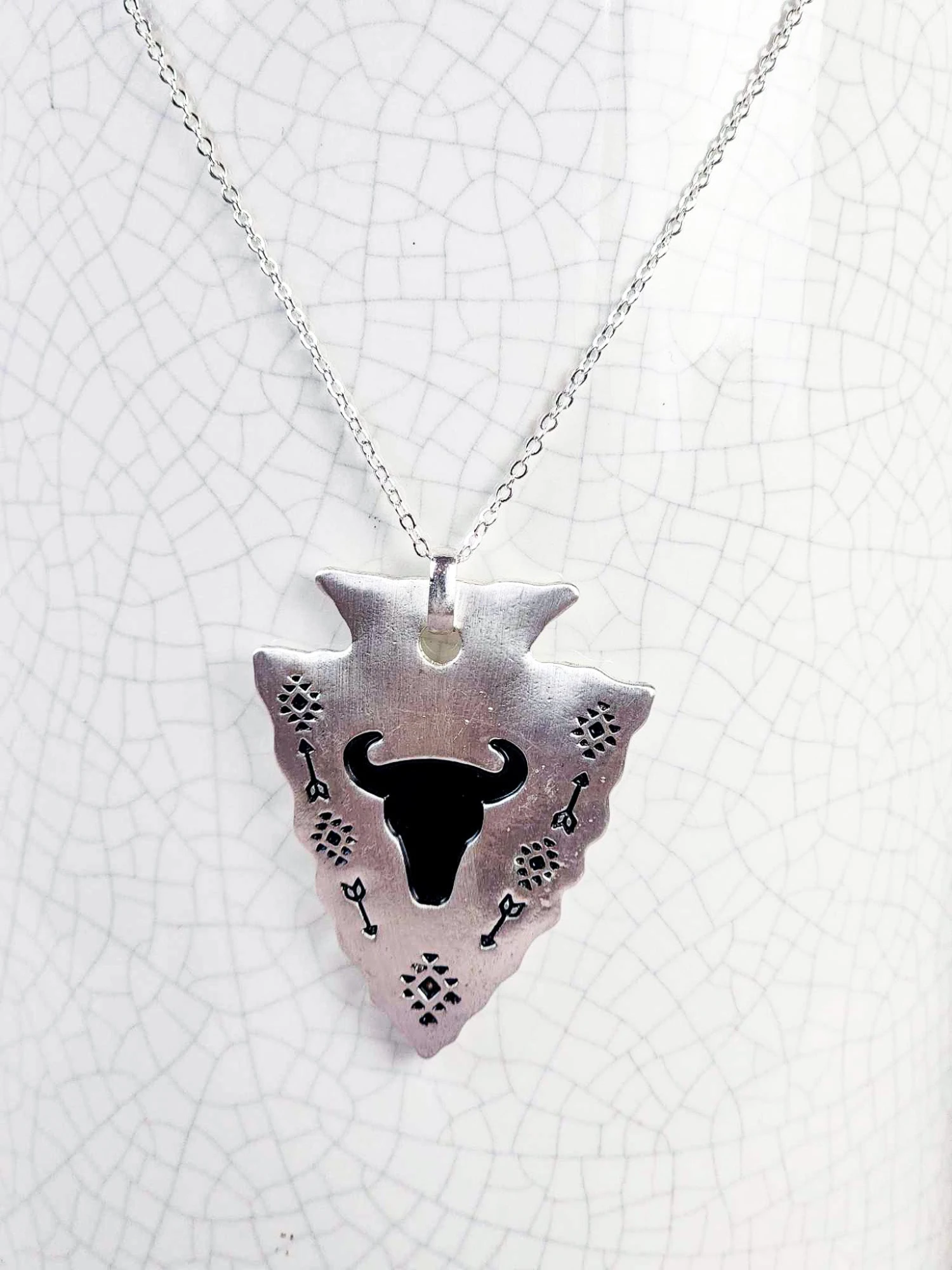 Arrowhead Cow Skull Necklace - Image 3