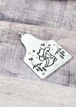 Cow Tag & Boots Necklace