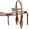 Double Stitch Hair On Cowhide Headstall Set