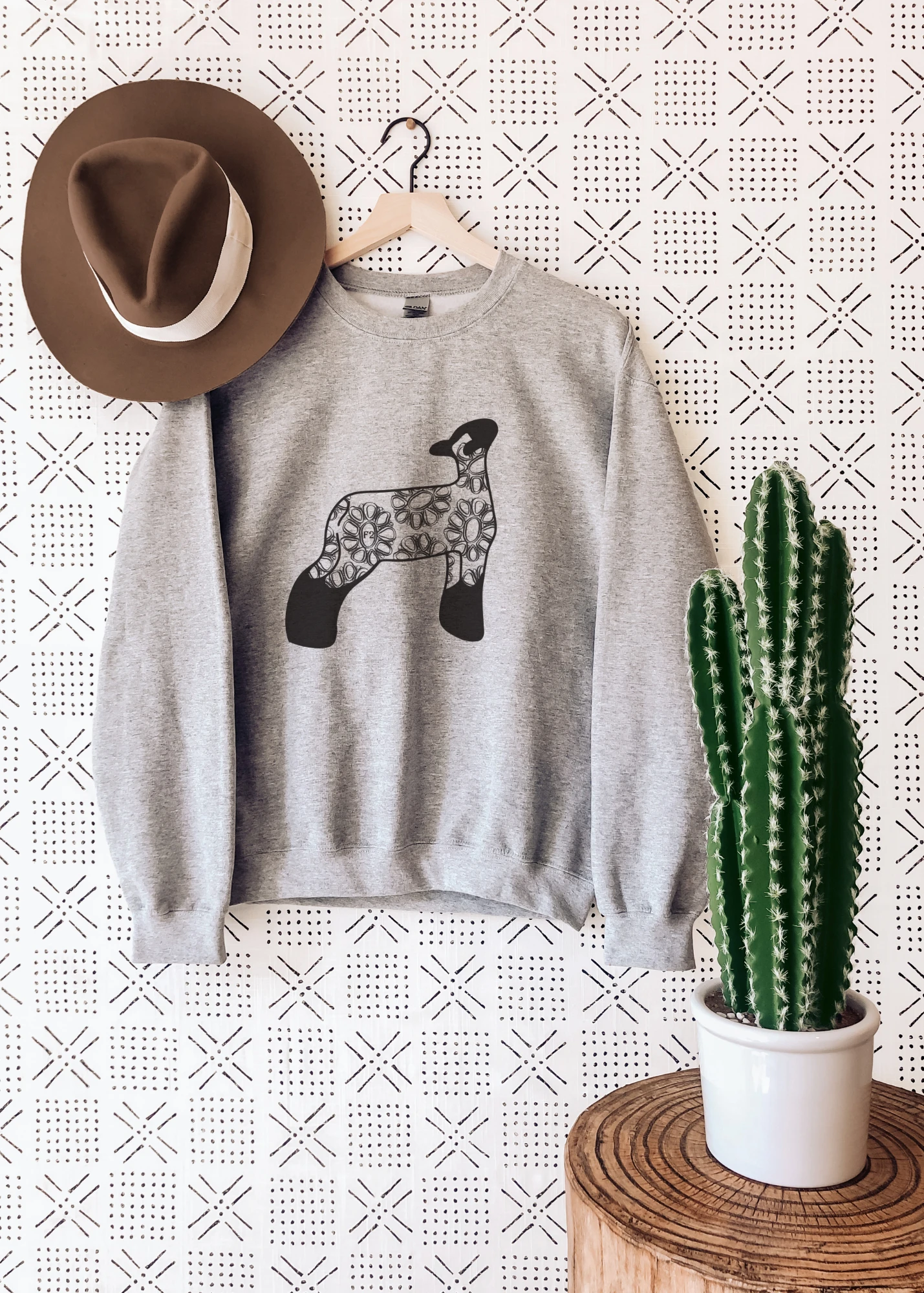 Squash Blossom Show Lamb Crewneck Sweatshirt