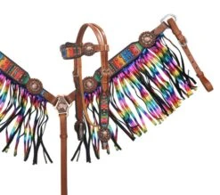 Serape Fringe Headstall Set
