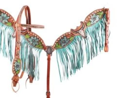 Steer Skull & Cactus Headstall Set