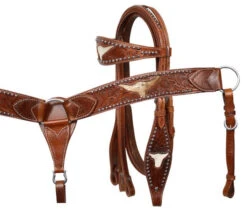 Steer Head Inlay Headstall Set