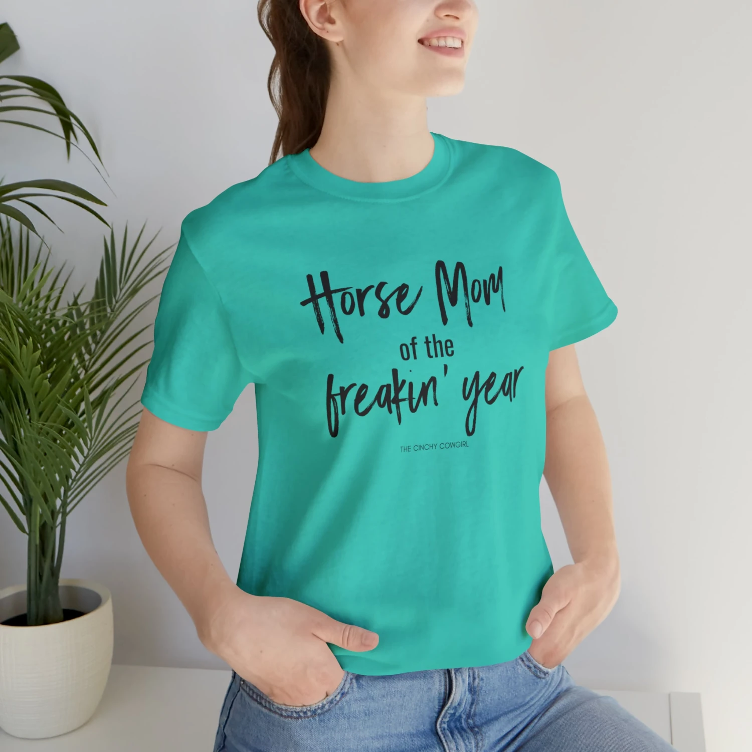 Horse Mom Of The Freakin' Year Short Sleeve Tee - Image 11