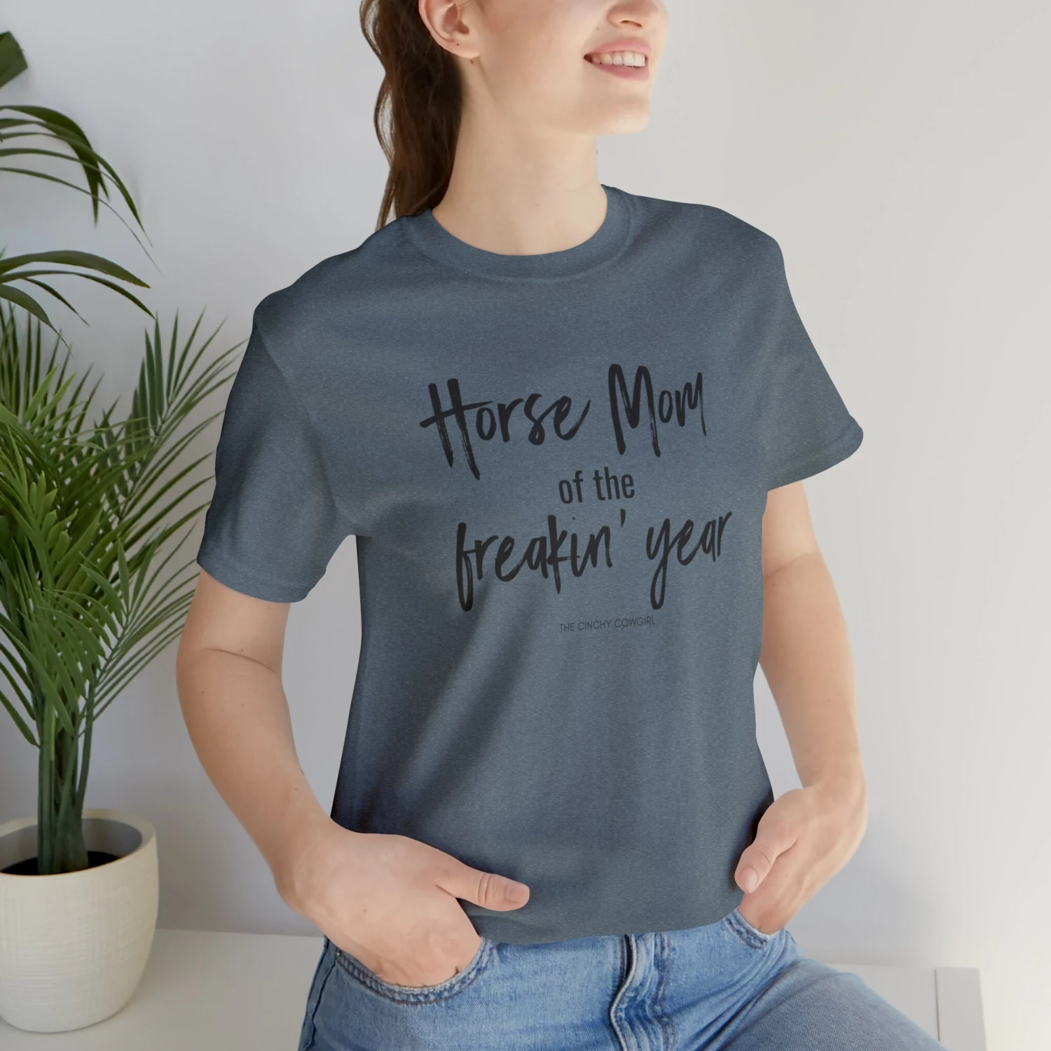 Horse Mom Of The Freakin' Year Short Sleeve Tee - Image 14