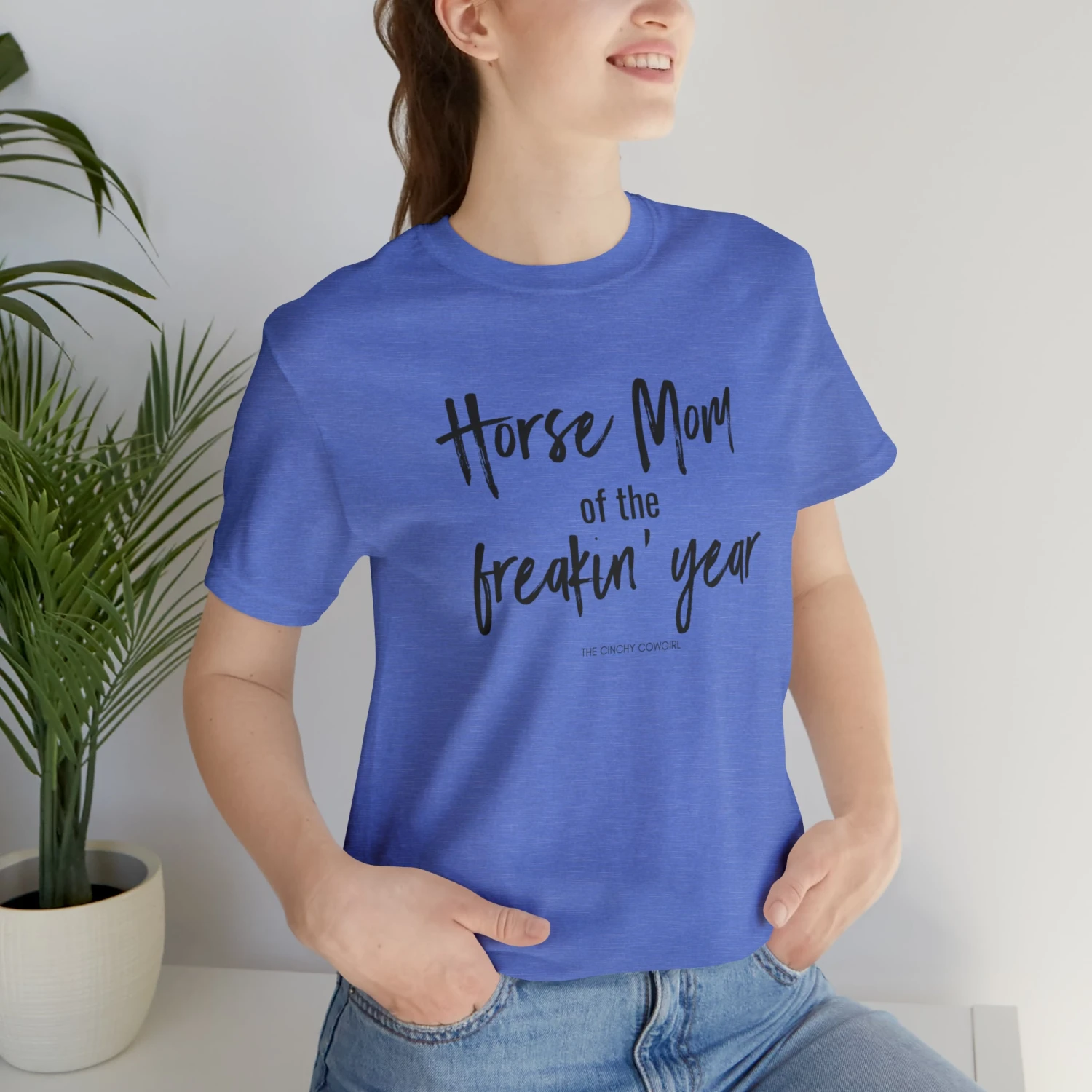 Horse Mom Of The Freakin' Year Short Sleeve Tee - Image 13