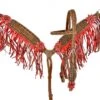 Painted Red Floral Fringe Headstall Set