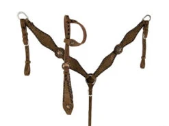 Chocolate Rough Out Headstall Set