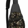 Black Vintage Floral Horse Sling Bag