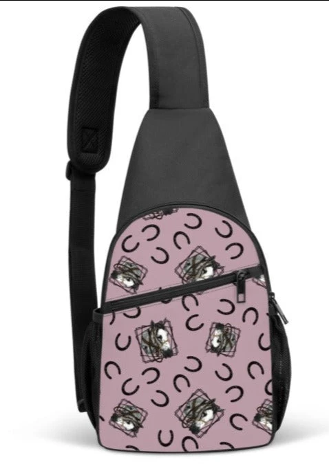 Lilac Gray Horse Sling Bag