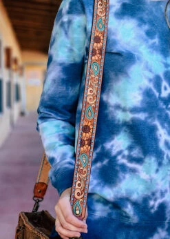 Amber & Blue Floral Paisley Purse Strap