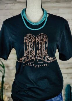 Black Walk By Faith Short Sleeve Graphic Tee