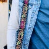 Black & Burgundy Floral Purse Strap