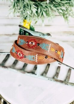 Brown Southwestern Guitar Purse Strap