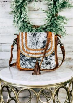 Clara Mae Cowhide Crossbody Handbag