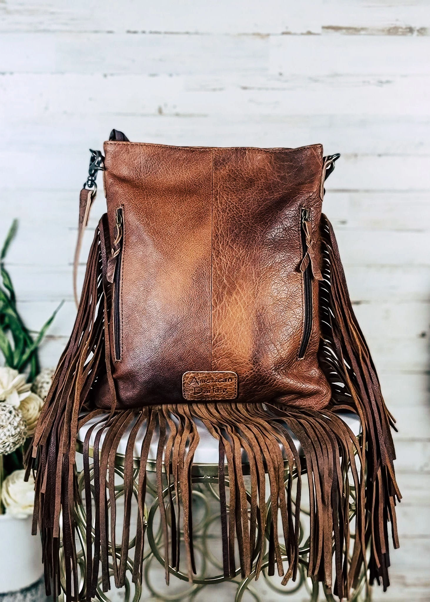 Concealed Carry Thunderbird Fringe Crossbody Handbag - Image 4