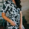 Cowprint & Turquoise Silky Pajamas