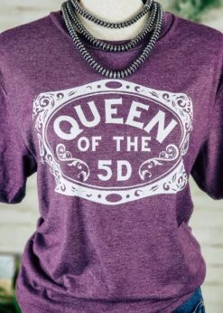 Eggplant Queen Of The 5D Short Sleeve Graphic Tee
