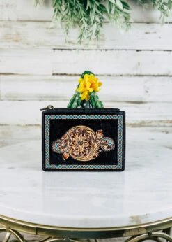 Floral Dots Zip Card Holder