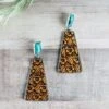Floral Leather And Turquoise Stone Earrings